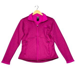 The North Face Fuchsia Pink Agave Full Zip DWR Jersey Fleece Slim Jacket Size M